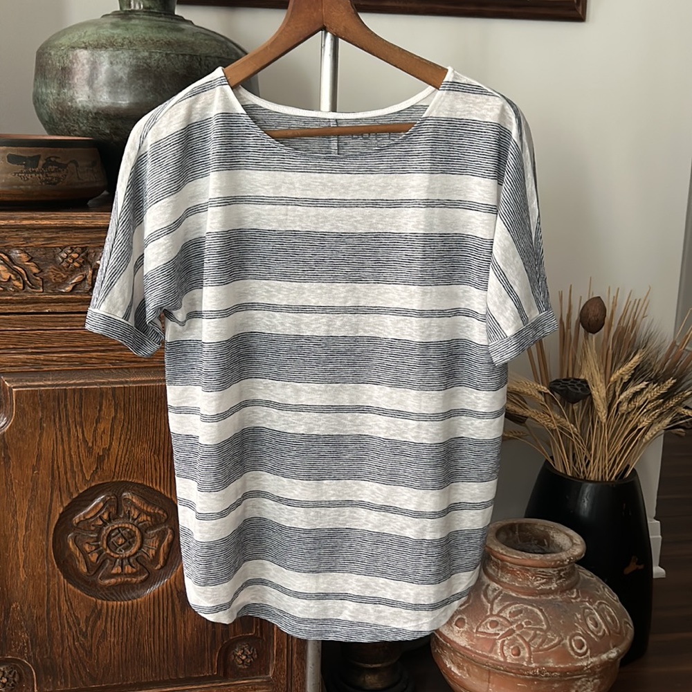 LOFT Striped Short Sleeve Top